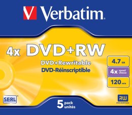 DVD+RW 4.7GB/4X JEWEL 5PK