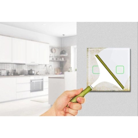 Dotykowy włącznik światła Maclean, podwójny, SMART, Tuya APP, szklany, biały z kwadratowym podśw. przycisku, 86x86mm, MCE717W Dotykowy włącznik światła Maclean, podwójny, SMART, Tuya APP, szklany, biały z kwadratowym podśw. przycisku, 86x86mm, MCE717W