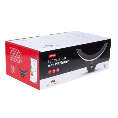 Lampa LED z czujnikiem ruchu Maclean, czujnik ruchu na podczerwień, kolor szary, 10W, IP54, 800lm, MCE290 GR Lampa LED z czujnikiem ruchu Maclean, czujnik ruchu na podczerwień, kolor szary, 10W, IP54, 800lm, MCE290 GR
