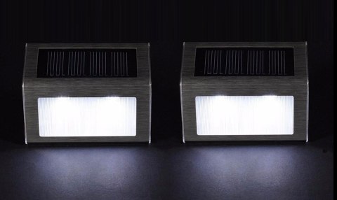 Lampa solarna Maclean, 2LED , na ogrodzenie, schody, elewację, kolor INOX, MCE119 Lampa solarna Maclean, 2LED , na ogrodzenie, schody, elewację, kolor INOX, MCE119