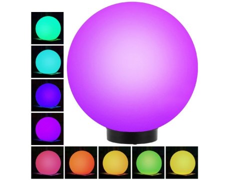 Solarna lampa wolnostojąca ogrodowa GB167 - kula 30x30x63cm, kolorowy LED Solarna lampa wolnostojąca ogrodowa GB167 - kula 30x30x63cm, kolorowy LED
