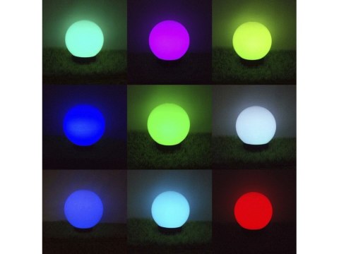 Solarna lampa wolnostojąca ogrodowa GB167 - kula 30x30x63cm, kolorowy LED Solarna lampa wolnostojąca ogrodowa GB167 - kula 30x30x63cm, kolorowy LED