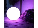 Solarna lampa wolnostojąca ogrodowa GreenBlue, kula, 20x20x53cm, kolorowy LED RGB, GB124
