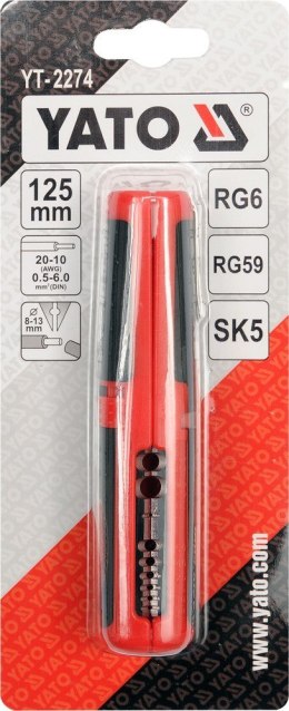 YATO ŚCIĄGACZ IZOLACJI 0,5 - 6 mm2, DO PRZEWODÓW OGRĄGŁYCH 2274
