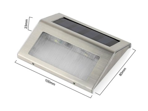 Lampa solarna Maclean, 2LED , na ogrodzenie, schody, elewację, kolor INOX, MCE119 Lampa solarna Maclean, 2LED , na ogrodzenie, schody, elewację, kolor INOX, MCE119