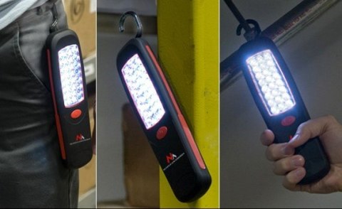 Lampa warsztatowa 24 LED Maclean, magnes, hak, 3xAA, MCE03 Lampa warsztatowa 24 LED Maclean, magnes, hak, 3xAA, MCE03