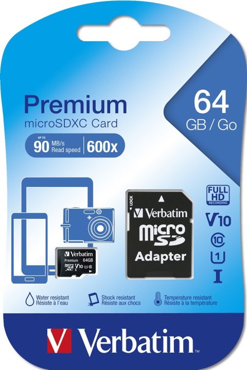 MICRO SDXC CARD 64GB/INCL ADAPTER R: 90MB/S W: 10MB/S MICRO SDXC CARD 64GB/INCL ADAPTER R: 90MB/S W: 10MB/S