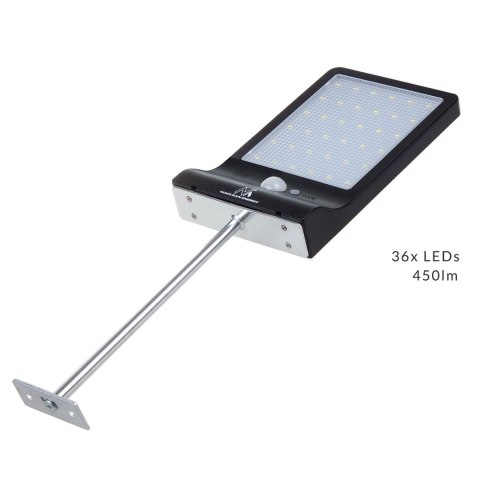 Solarna lampa LED z czujnikiem ruchu Maclean Energy IP65, 4W, 450lm, 6000K zimna biała, Li-ion 2000 mAh, 5,5V DC MCE444 Solarna lampa LED z czujnikiem ruchu Maclean Energy IP65, 4W, 450lm, 6000K zimna biała, Li-ion 2000 mAh, 5,5V DC MCE444