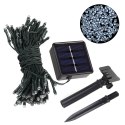 Solarne lampki choinkowe LED Maclean, 12m dł., 100 diód LED, temp. 6500K Cold White, 8 trybów, bateria NiMH 600mAh, MCE411
