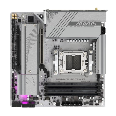 Gigabajt | B650M ELITARNY LÓD AX | Rodzina procesorów AMD | Gniazdo procesora AM5 | Pamięć DDR5 | Obsługiwane interfejsy dysków Gigabajt | B650M ELITARNY LÓD AX | Rodzina procesorów AMD | Gniazdo procesora AM5 | Pamięć DDR5 | Obsługiwane interfejsy dysków