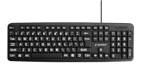 KEYBOARD STANDART USB ENG BIG/LETT. BLACK KB-US-103 GEMBIRD KEYBOARD STANDART USB ENG BIG/LETT. BLACK KB-US-103 GEMBIRD