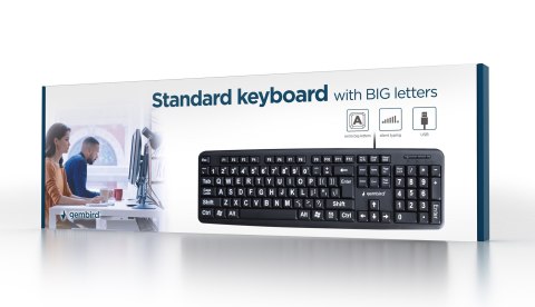 KEYBOARD STANDART USB ENG BIG/LETT. BLACK KB-US-103 GEMBIRD KEYBOARD STANDART USB ENG BIG/LETT. BLACK KB-US-103 GEMBIRD