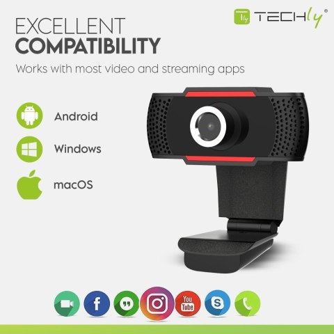 Kamera USB Internetowa FullHD 1080p z Mikrofonem Techly Kamera USB Internetowa FullHD 1080p z Mikrofonem Techly