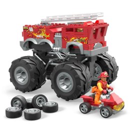 Klocki straż MEGA BLOKS Hot Wheel Monster Trucks 5-Alarm + łazik ATV Pojazd do zbudowania Zestaw klocków HHD19 p4 MATTEL