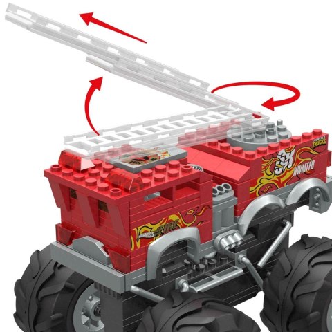 Klocki straż MEGA BLOKS Hot Wheel Monster Trucks 5-Alarm + łazik ATV Pojazd do zbudowania Zestaw klocków HHD19 p4 MATTEL Klocki straż MEGA BLOKS Hot Wheel Monster Trucks 5-Alarm + łazik ATV Pojazd do zbudowania Zestaw klocków HHD19 p4 MATTEL