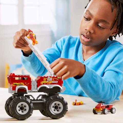 Klocki straż MEGA BLOKS Hot Wheel Monster Trucks 5-Alarm + łazik ATV Pojazd do zbudowania Zestaw klocków HHD19 p4 MATTEL Klocki straż MEGA BLOKS Hot Wheel Monster Trucks 5-Alarm + łazik ATV Pojazd do zbudowania Zestaw klocków HHD19 p4 MATTEL