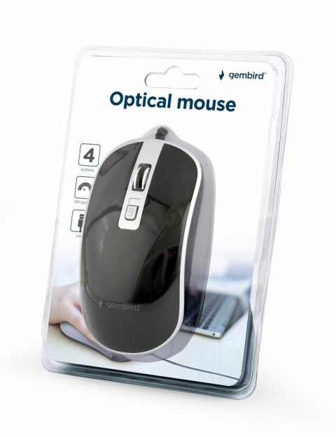 MOUSE USB OPTICAL BLACK/SILVER/MUS-4B-06-BS GEMBIRD MOUSE USB OPTICAL BLACK/SILVER/MUS-4B-06-BS GEMBIRD