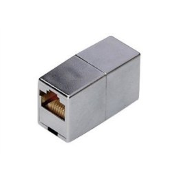 Adapter (przelotka) RJ45-RJ45, kat.5e, ekranowany,srebrny (nikiel)