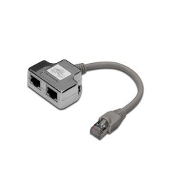 Adapter rozdzielacz LAN, ekranowany, kat.5e, 2x gniazdo RJ45, 1x wtyk, długość 0.19m