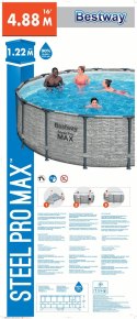 Bestway 5619E Basen stelażowy Steel Pro MAX 488x122