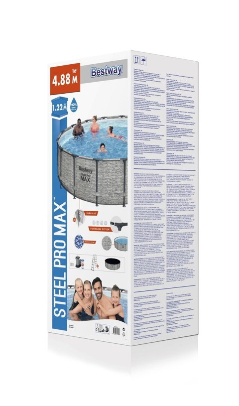 Bestway 5619E Basen stelażowy Steel Pro MAX 488x122 Bestway 5619E Basen stelażowy Steel Pro MAX 488x122