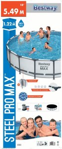 Bestway 56462 Basen stelażowy Steel Pro MAX 549x122