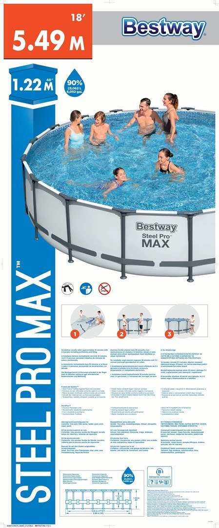 Bestway 56462 Basen stelażowy Steel Pro MAX 549x122 Bestway 56462 Basen stelażowy Steel Pro MAX 549x122