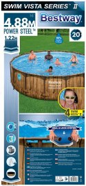 Bestway 56725 Basen stelażowy rattan 11w1 488x122
