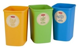 CURVER ZESTAW KOSZY 3X10L ECO FRIENDLY /NIEBIESKI, ZIELONY, ŻÓŁTY