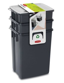 CURVER ZESTAW KOSZY DO SEGREGACJI ŚMIECI 3szt 2x10L+6L