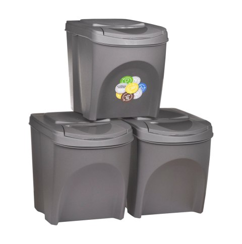 KEDEN KOSZ NA ŚMIECI SORTIBOX 25L SET 3 - KAMIENNY SZARY KEDEN KOSZ NA ŚMIECI SORTIBOX 25L SET 3 - KAMIENNY SZARY
