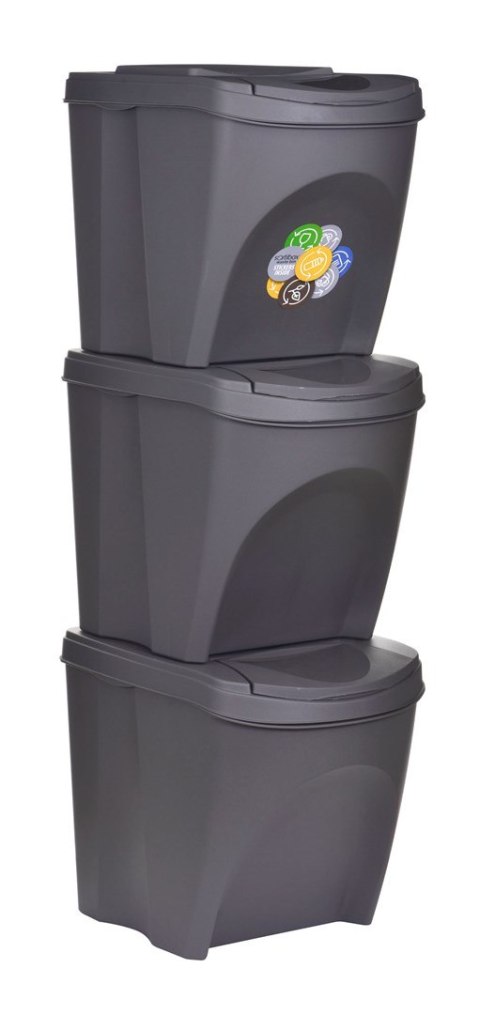 KEDEN KOSZ NA ŚMIECI SORTIBOX 25L SET 3 - KAMIENNY SZARY KEDEN KOSZ NA ŚMIECI SORTIBOX 25L SET 3 - KAMIENNY SZARY