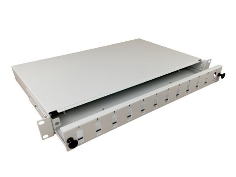 Przełącznica światłowodowa 12xSC duplex 19" 1U z płytą czołową oraz akcesoriami montażowymi (dławiki, opaski), wysuwalna ALANTEC Przełącznica światłowodowa 12xSC duplex 19" 1U z płytą czołową oraz akcesoriami montażowymi (dławiki, opaski), wysuwalna ALANTEC