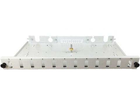 Przełącznica światłowodowa 12xSC duplex 19" 1U z płytą czołową oraz akcesoriami montażowymi (dławiki, opaski), wysuwalna ALANTEC Przełącznica światłowodowa 12xSC duplex 19" 1U z płytą czołową oraz akcesoriami montażowymi (dławiki, opaski), wysuwalna ALANTEC