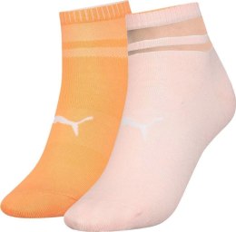 Skarpety damskie Puma Short Sock Structure 2 pary brzoskwiniowe, pomarańczowe 907621 01