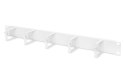 Organizator kablowy 19" 1U, 5x uchwyty stalowe, 40x60 mm, szary