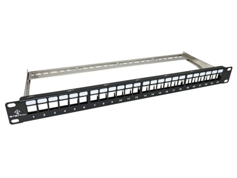 Patch panel pusty 19" modularny 24 porty 1U z podporą, niewyposażony ALANTEC Patch panel pusty 19" modularny 24 porty 1U z podporą, niewyposażony ALANTEC