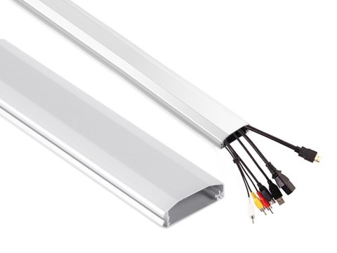 Aluminiowa listwa maskująca do kabli Maclean, łatwe otw. i zam, 60x20x750mm, MC-693 W Aluminiowa listwa maskująca do kabli Maclean, łatwe otw. i zam, 60x20x750mm, MC-693 W