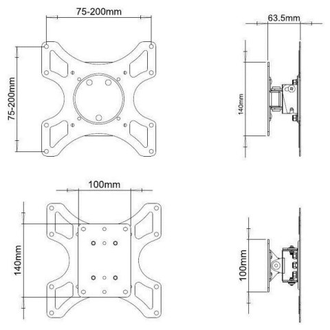 Uchwyt Ścienny TV LED/LCD 17-37 Cali 25kg Obrotowy Uchwyt Ścienny TV LED/LCD 17-37 Cali 25kg Obrotowy