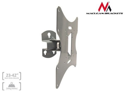 Uchwyt do telewizora lub monitora Maclean, uniwersalny, max VESA 200x200, 23-42" 30kg, srebrny, MC-501A S Uchwyt do telewizora lub monitora Maclean, uniwersalny, max VESA 200x200, 23-42" 30kg, srebrny, MC-501A S