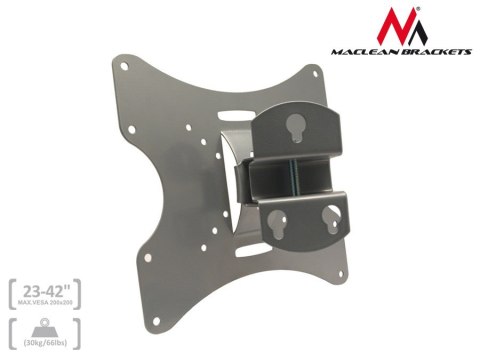 Uchwyt do telewizora lub monitora Maclean, uniwersalny, max VESA 200x200, 23-42" 30kg, srebrny, MC-501A S Uchwyt do telewizora lub monitora Maclean, uniwersalny, max VESA 200x200, 23-42" 30kg, srebrny, MC-501A S