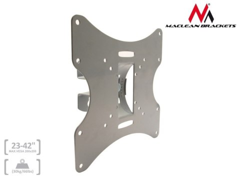 Uchwyt do telewizora lub monitora Maclean, uniwersalny, max VESA 200x200, 23-42" 30kg, srebrny, MC-501A S Uchwyt do telewizora lub monitora Maclean, uniwersalny, max VESA 200x200, 23-42" 30kg, srebrny, MC-501A S