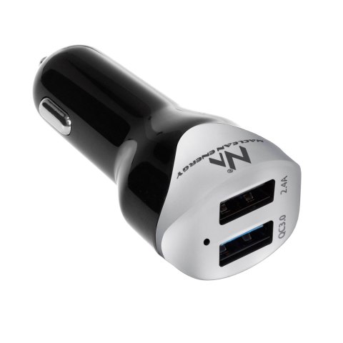 Ładowarka samochodowa max4,8A 2xUSB Maclean Energy MCE157 Qualcomm Quick Charge QC 3.0 plus kabel 1.5m Silver Ładowarka samochodowa max4,8A 2xUSB Maclean Energy MCE157 Qualcomm Quick Charge QC 3.0 plus kabel 1.5m Silver