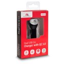 Ładowarka samochodowa max4,8A 2xUSB Maclean Energy MCE157 Qualcomm Quick Charge QC 3.0 plus kabel 1.5m Silver