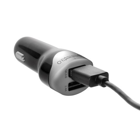 Ładowarka samochodowa max4,8A 2xUSB Maclean Energy MCE157 Qualcomm Quick Charge QC 3.0 plus kabel 1.5m Silver Ładowarka samochodowa max4,8A 2xUSB Maclean Energy MCE157 Qualcomm Quick Charge QC 3.0 plus kabel 1.5m Silver