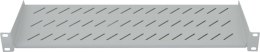Półka 1U 150mm Rack 19, 2 pkt mocowania, perforowana, szara