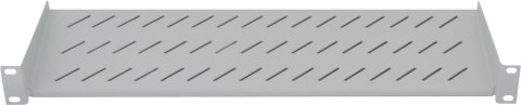 Półka 1U 150mm Rack 19, 2 pkt mocowania, perforowana, szara Półka 1U 150mm Rack 19, 2 pkt mocowania, perforowana, szara