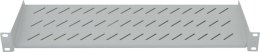 Półka 1U 150mm Rack 19, 2 pkt mocowania, perforowana, szara