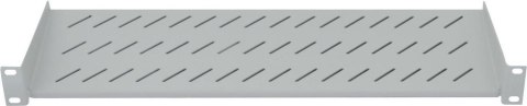 Półka 1U 150mm Rack 19, 2 pkt mocowania, perforowana, szara Półka 1U 150mm Rack 19, 2 pkt mocowania, perforowana, szara