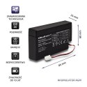 Qoltec Akumulator AGM | 12V | 0.8Ah | Bezobsługowy | Wydajny | LongLife | do zabawek, pojazdów